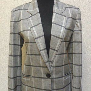 GRAY PLAID CAREER BLAZER SZ 6